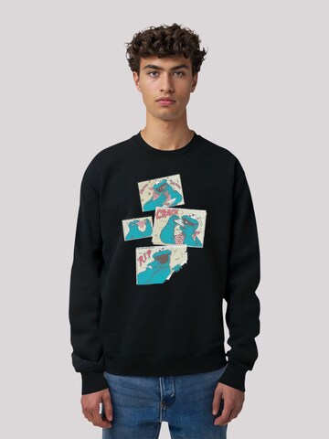 F4NT4STIC Sweatshirt 'Sesamstraße Cookie Monster' in Schwarz: Vorderseite