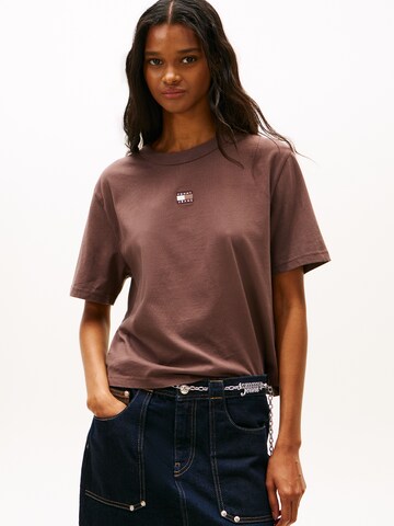 Tommy Jeans Tričko – hnědá: přední strana