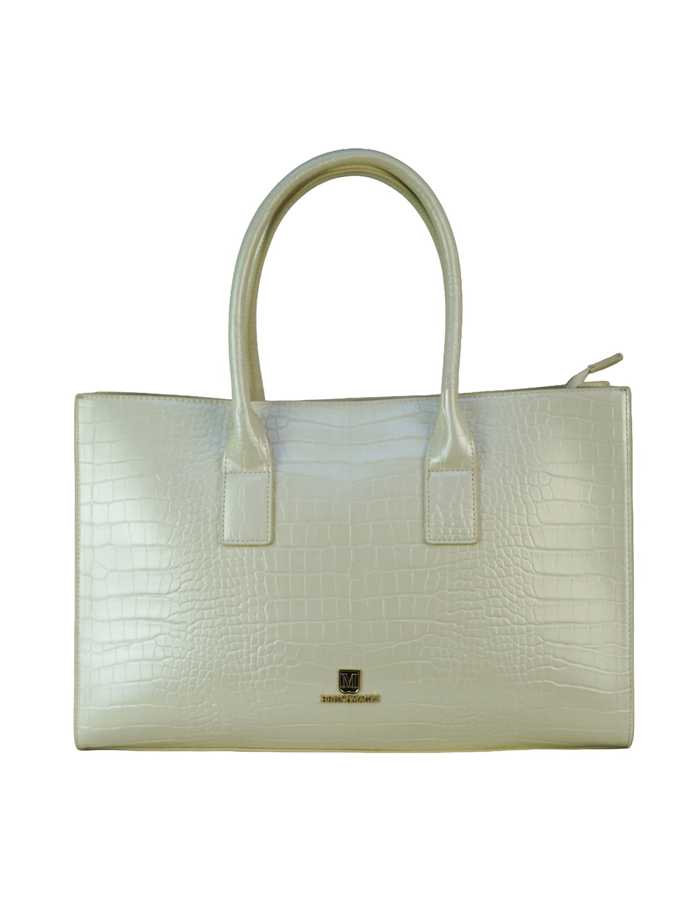 Shopper 'Borsa Shopper Elena Bruno Magli Eco-Pelle Coccodrillo Zip' di Bruno Magli in bianco: frontale