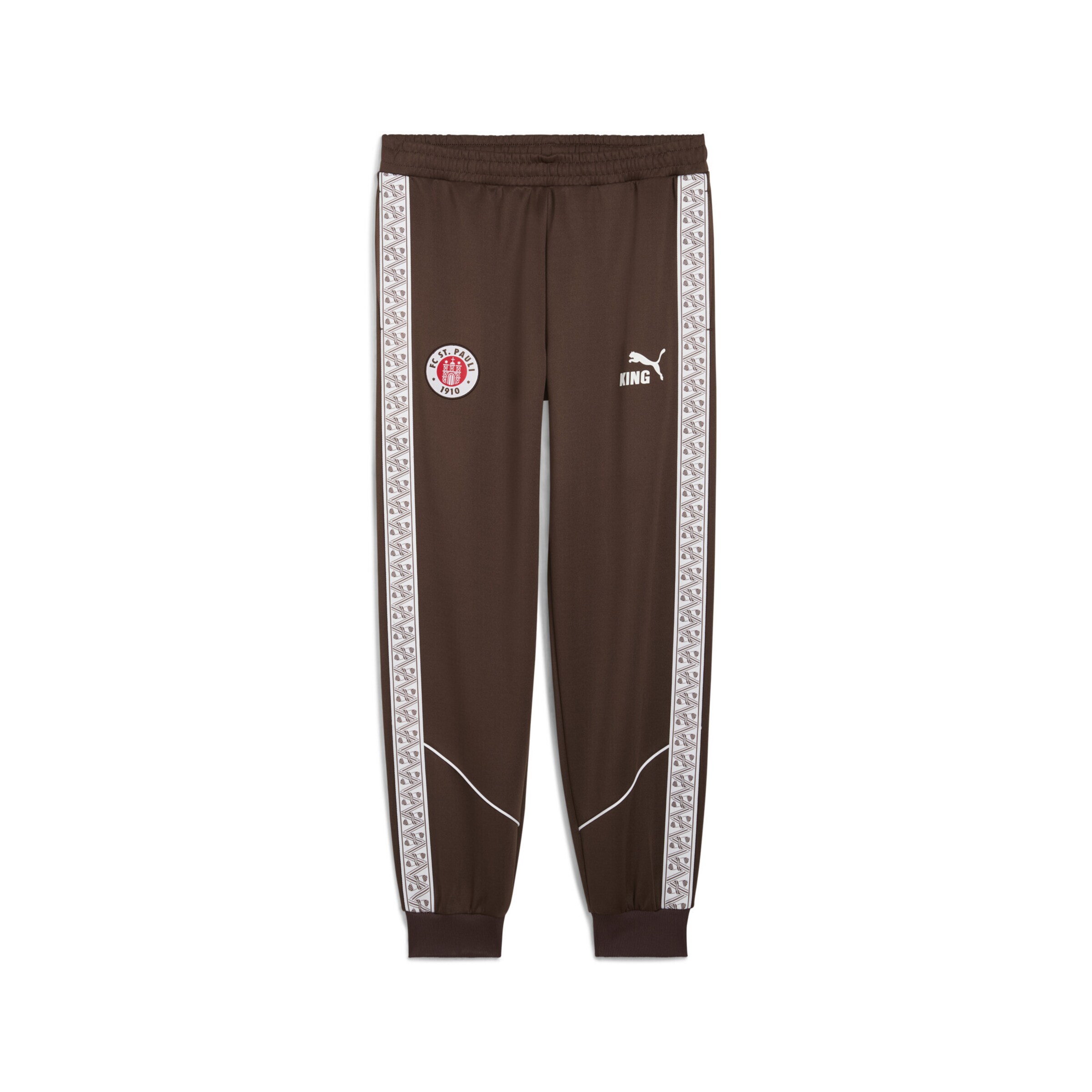 Effilé Pantalon de sport 'FC St. Pauli King Anthem' PUMA en marron : devant