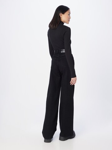 Calvin Klein Szeroka nogawka Jeansy w kolorze czarny