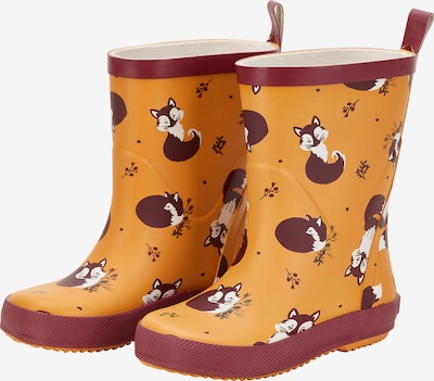 CeLaVi Rubber Boots in Brown / Yellow / White, Item view