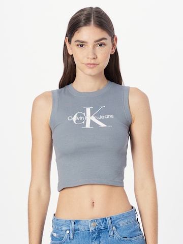 Calvin Klein Jeans Топ в сиво: отпред