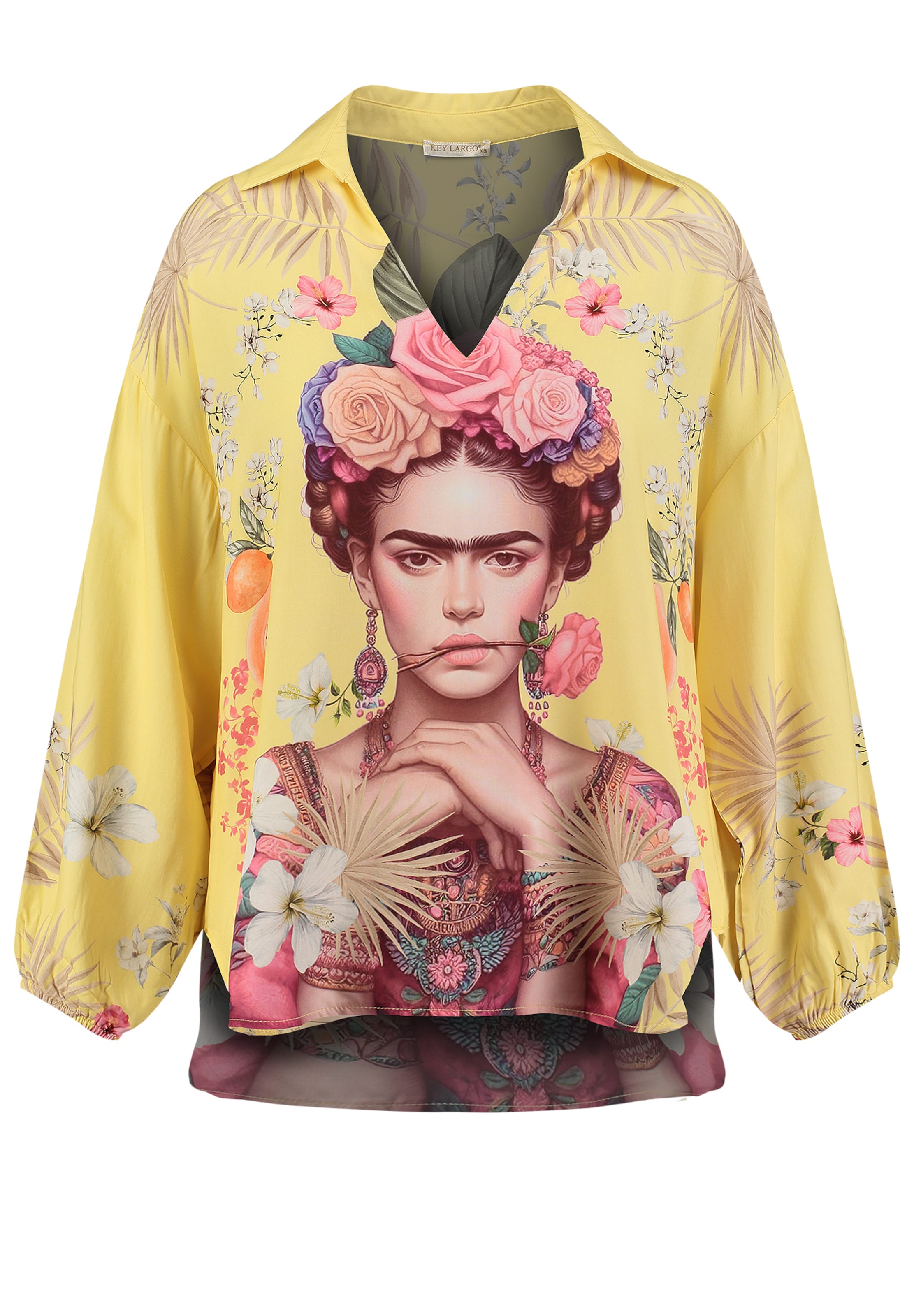 Key Largo Bluse 'GALLERY' in Gelb: Vorderseite