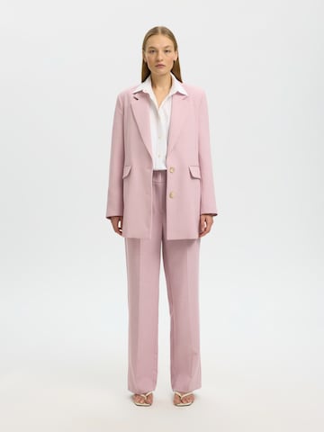 SELECTED Široke hlačnice Hlače na rob 'SLFRITA' | roza barva