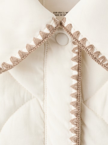 MANGO Jacke 'Zigzag' in Beige