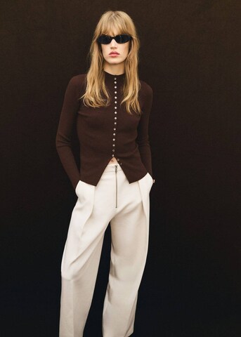 MANGO Knit Cardigan 'Twenties' in Brown