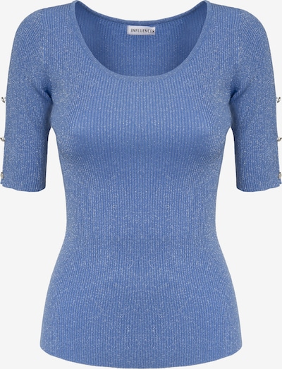 Tricou ' Ribbed lurex pull ' Influencer pe albastru, Vizualizare produs