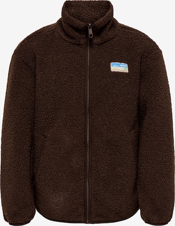 ONLY GIRLS Fleecejacke 'KOGEVA' in Braun: Vorderseite