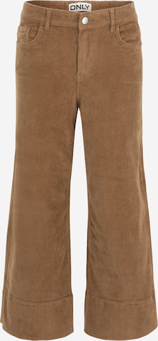 Only Petite Wide Leg Housut 'ONLGLOBAL' värissä ruskea: etupuoli