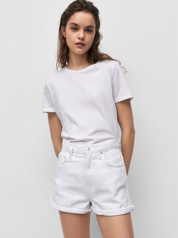 Regular Jean Pull&Bear en blanc : devant