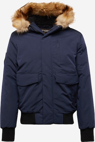 Superdry Winter Jacket 'Everest' in Blue: front
