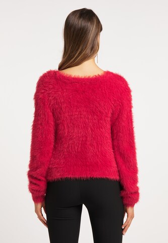 faina Knit Cardigan in Red