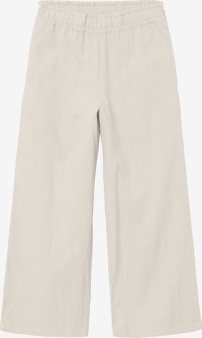 NAME IT Wide leg Byxa 'Falinnen' i beige: framsida