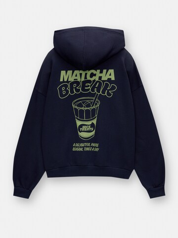 Pull&Bear Sweatshirt 'MATCHA' i blå