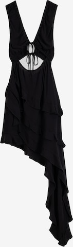 BershkaLjetna haljina - crna boja: prednji dio