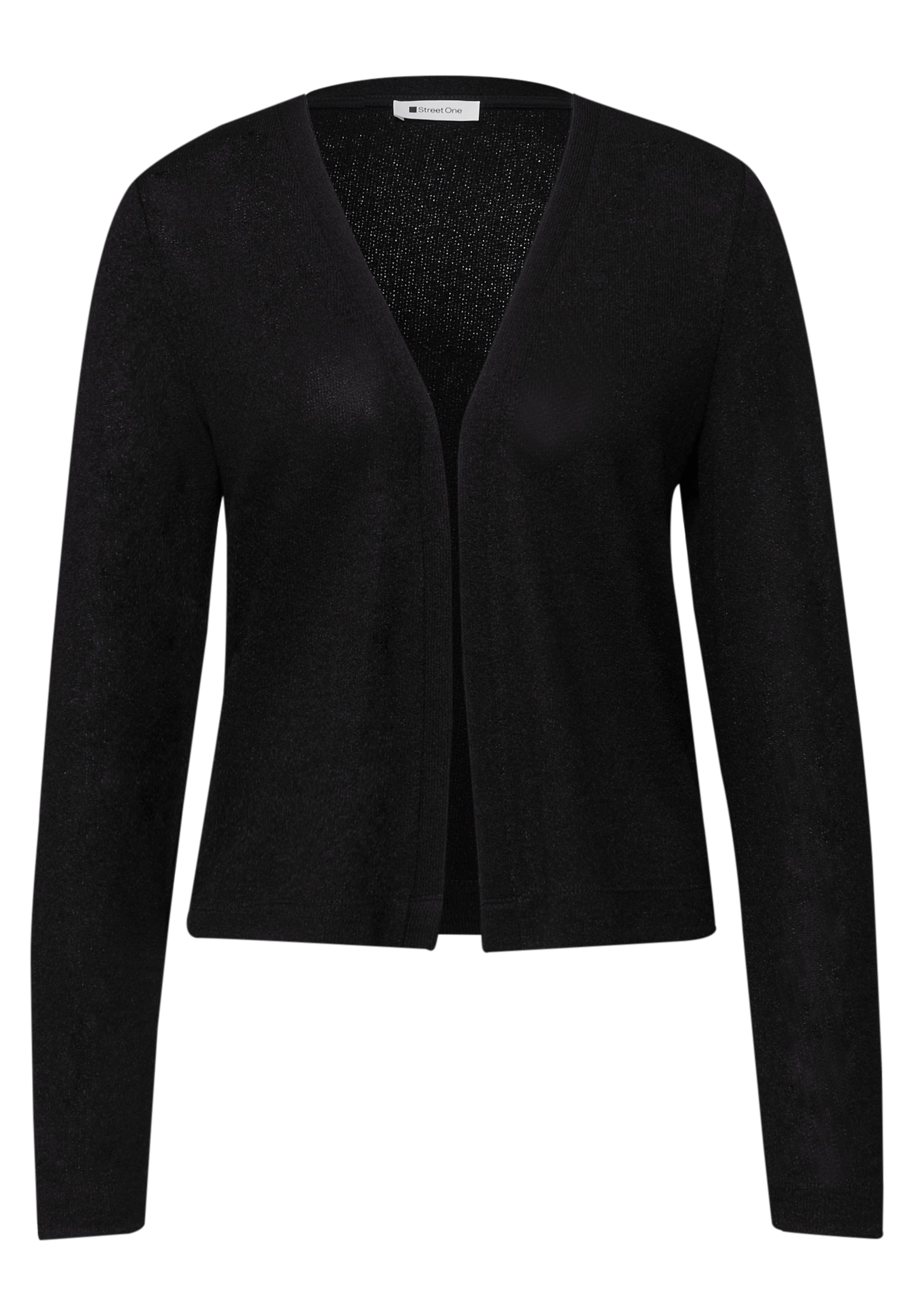 STREET ONE Strickjacke 'Nette' in Schwarz: Vorderseite