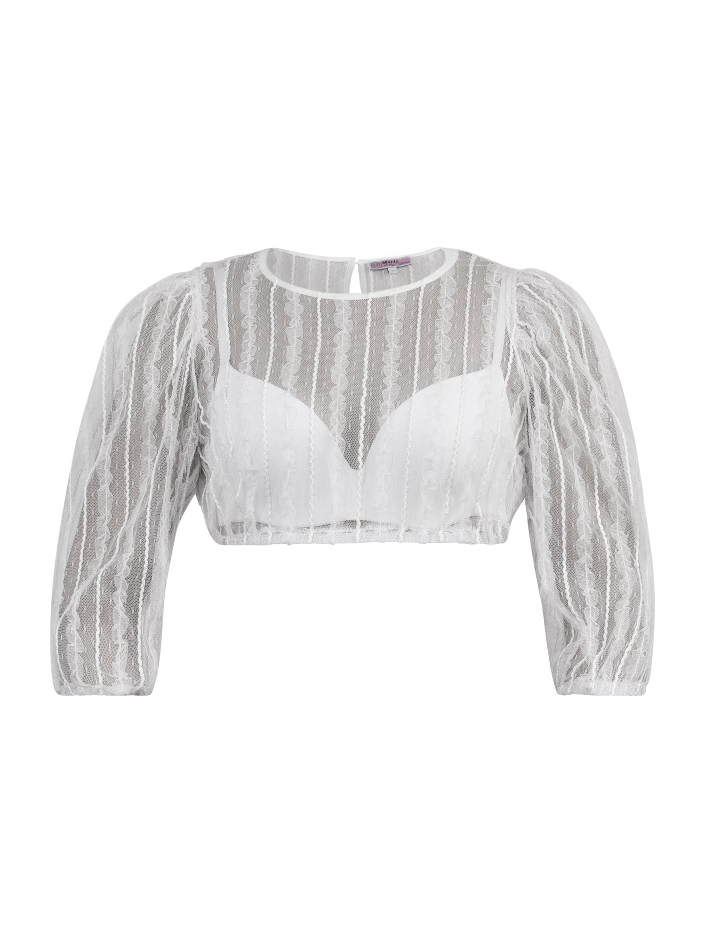 Blouse folklorique 'Raisting' MARJO en blanc : devant