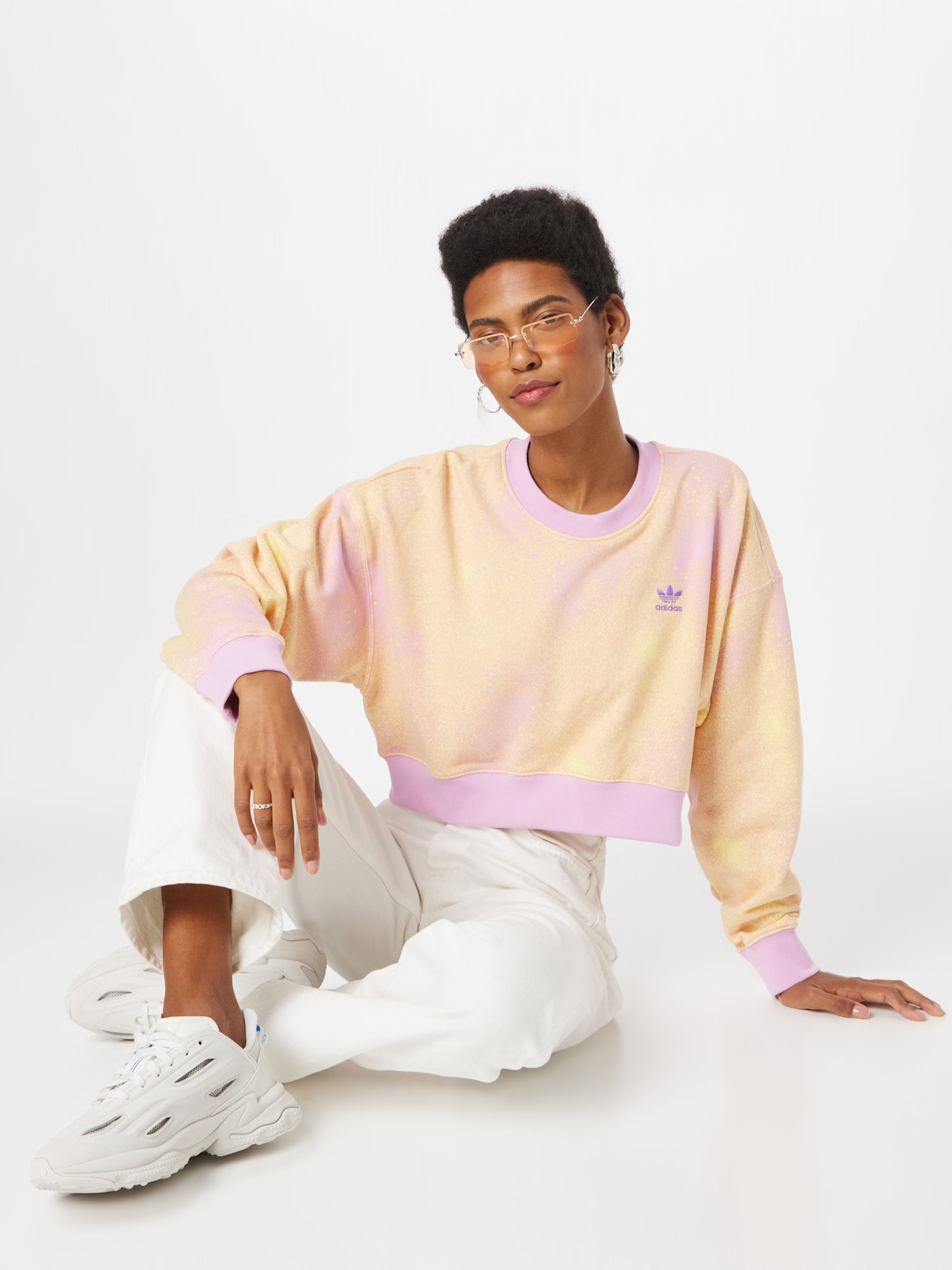 ADIDAS ORIGINALS Sweatshirt Allover Print in Yellow ABOUT YOU