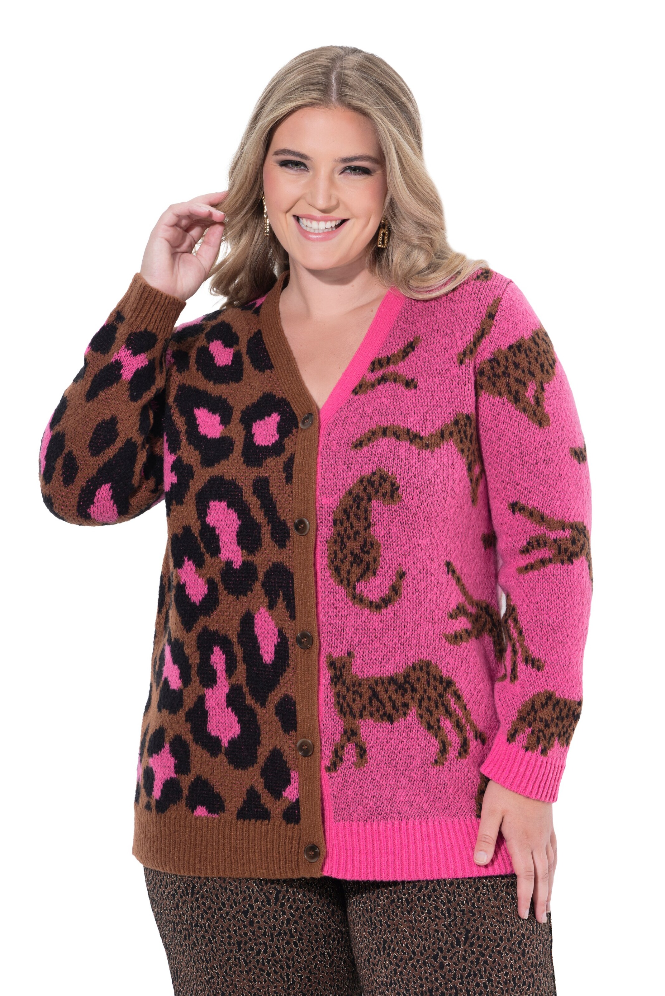 MIAMODA Gebreid vest in Roze: voorkant