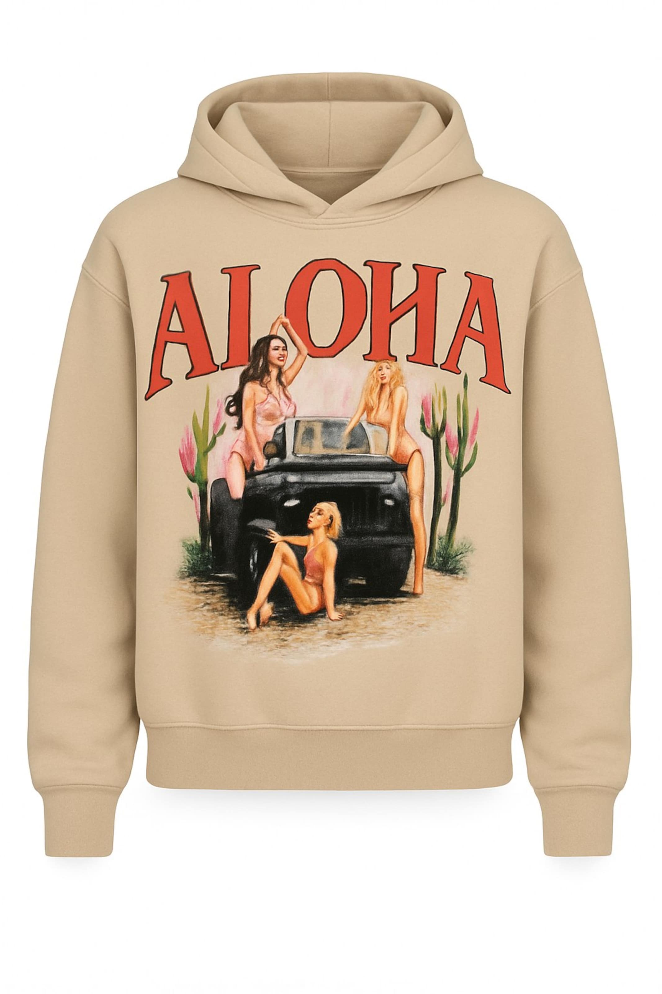 For You Moda Sweatshirt in Beige: voorkant