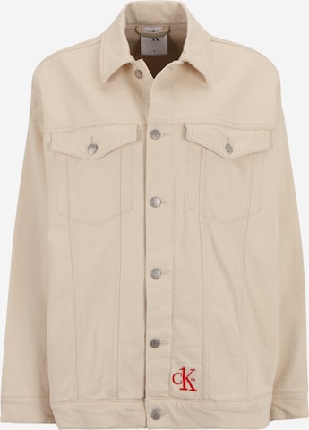 Calvin Klein Jeans Демисезонная куртка в Бежевый: спереди