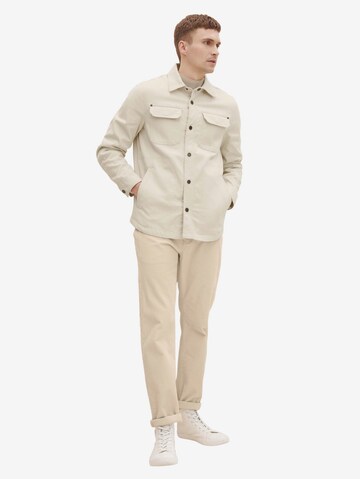 TOM TAILOR Regular Fit Hemdjacke in Beige