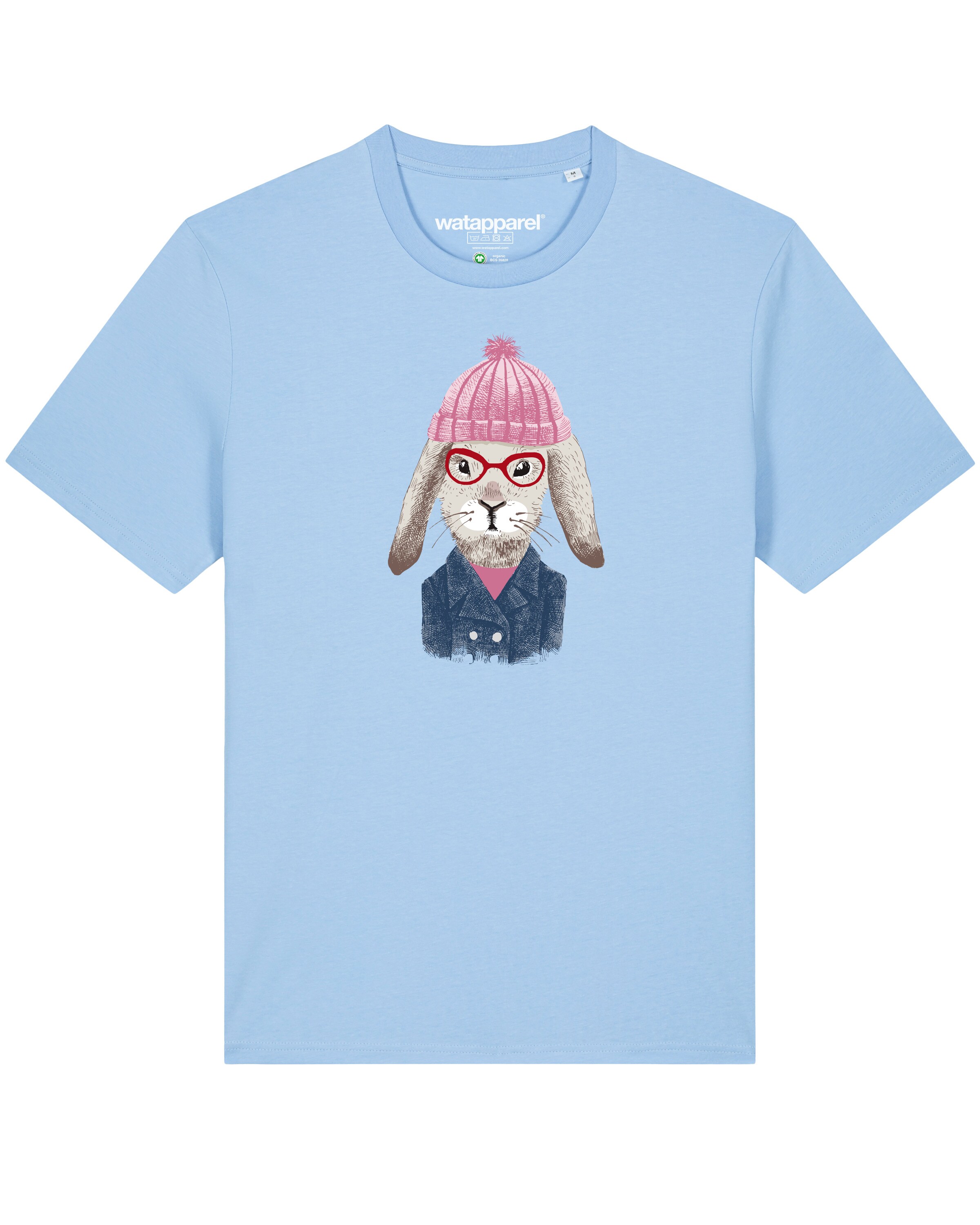 Watapparel T-Shirt 'Hase' in Blau: Vorderseite