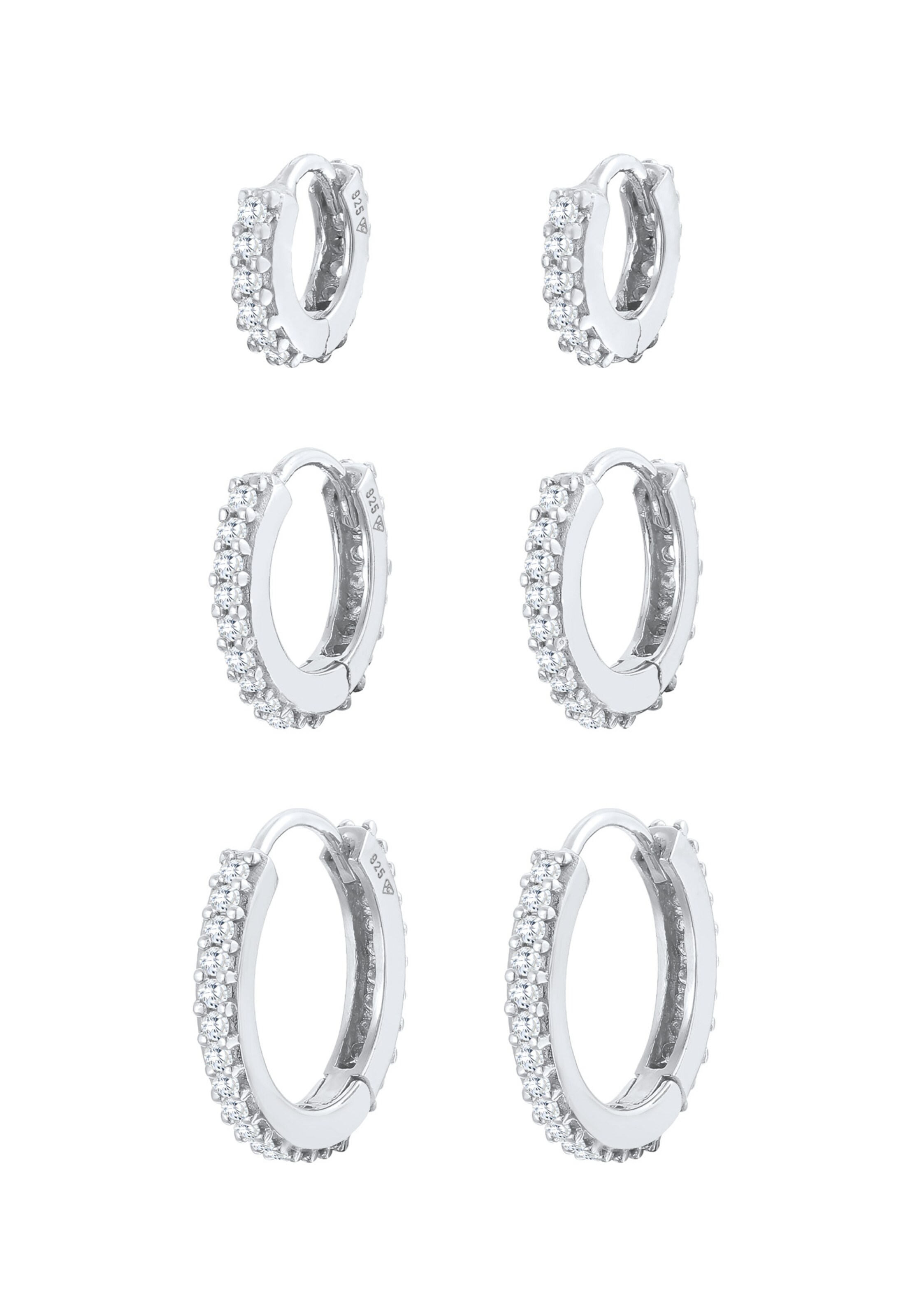 Boucles d'oreilles ELLI PREMIUM en argent : devant