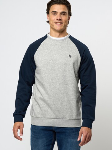 U.S. POLO ASSN. Sweatshirt 'Teo' in Grijs: voorkant