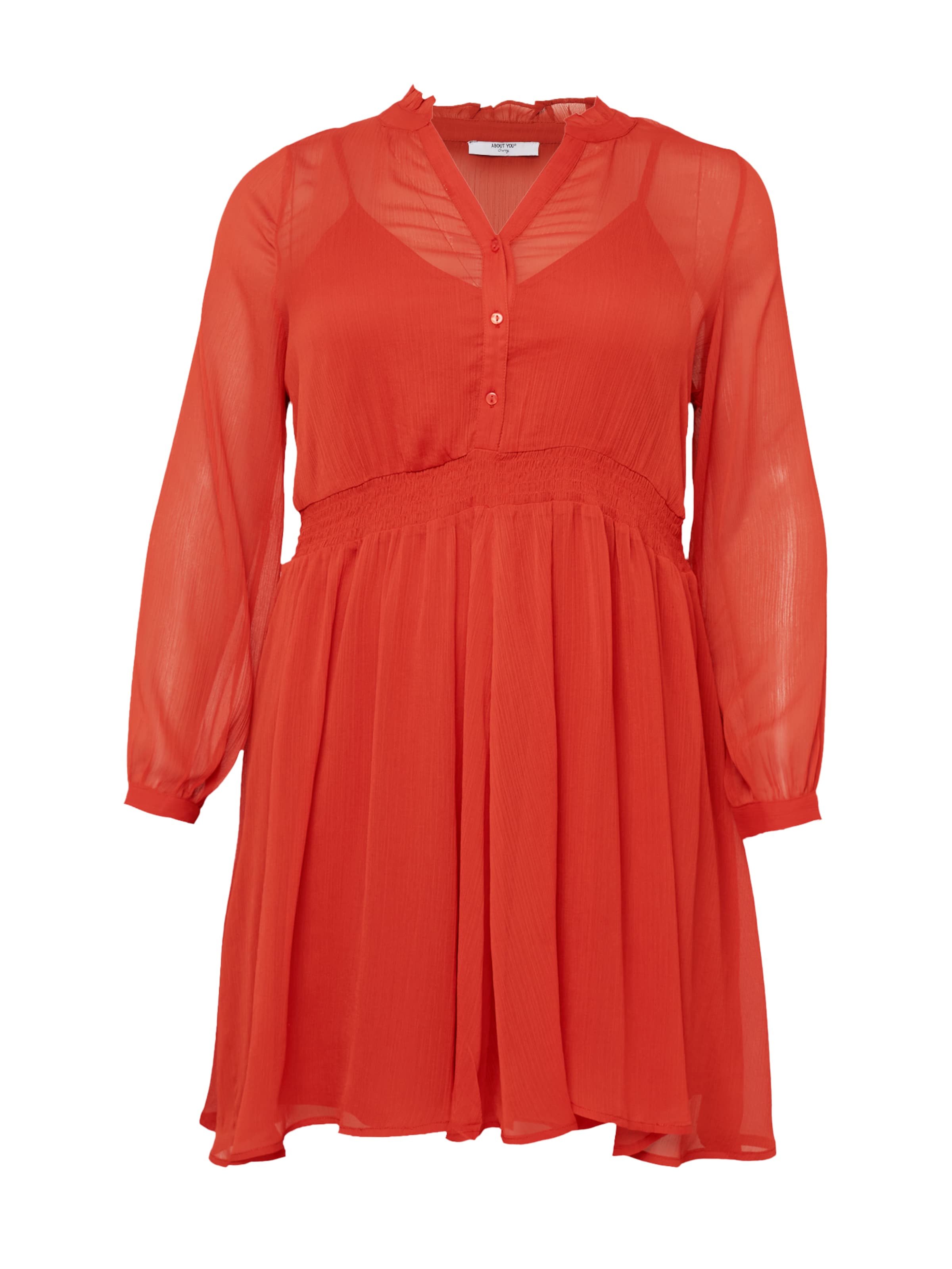 ABOUT YOU Curvy - Vestido camisero &#x27;Rea&#x27; en rojo: frente