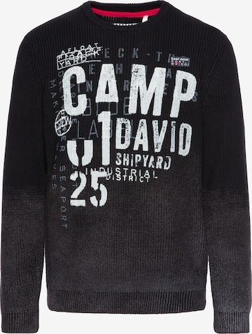 Pull-over CAMP DAVID en noir : devant