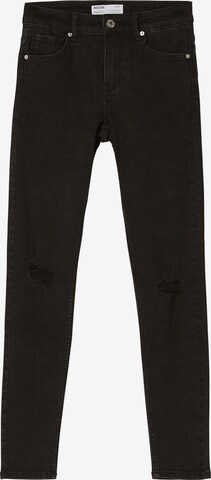 Skinny Jeans de la Bershka pe negru: față