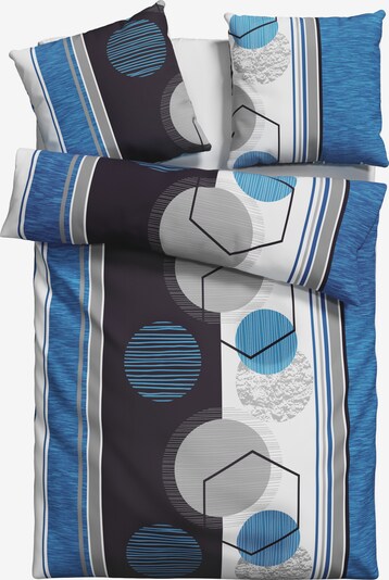 MY HOME Bettbezug in blau / grau / weiß, Produktansicht