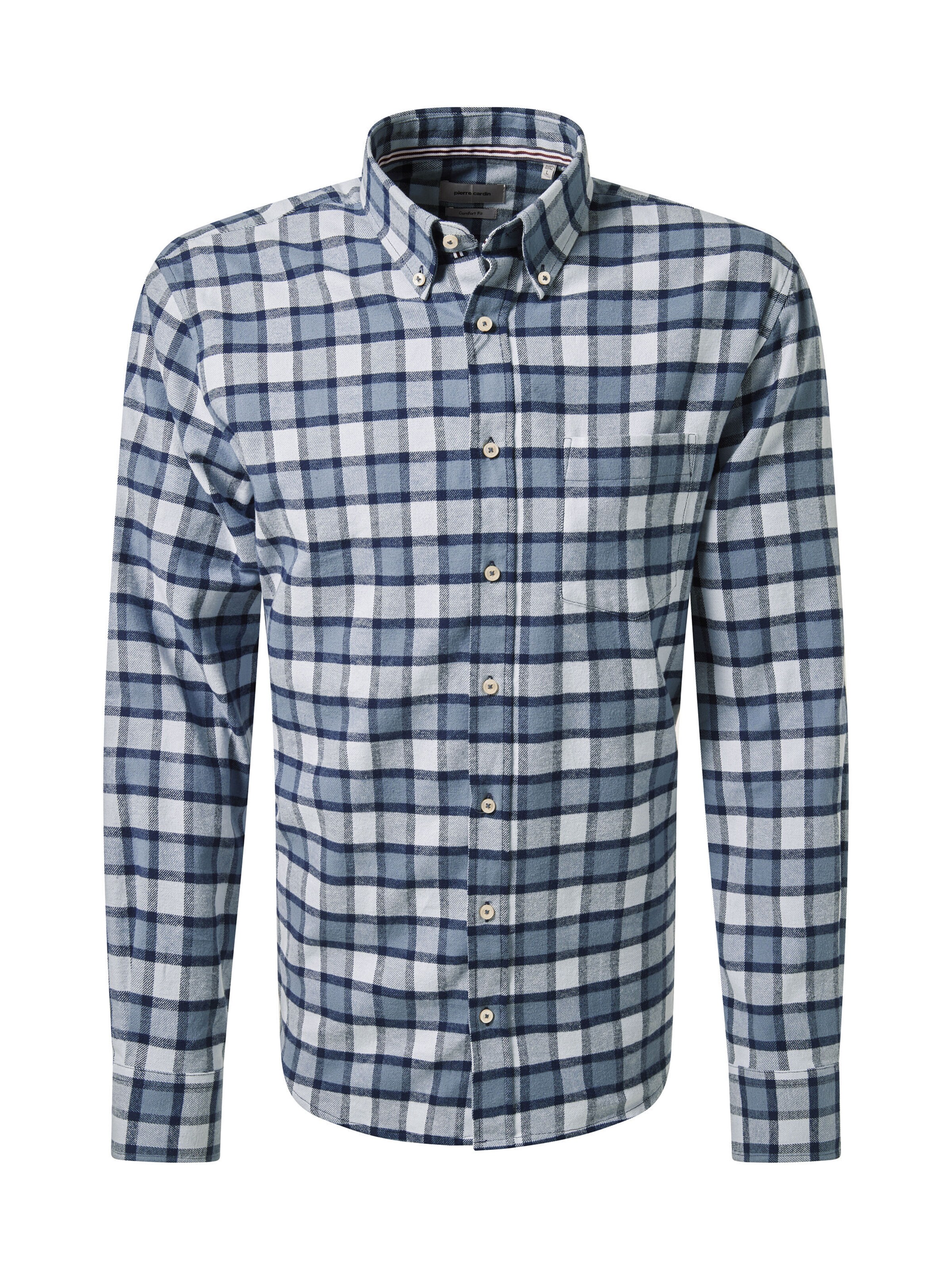 PIERRE CARDIN Regular fit Button Up Shirt in Blue: front
