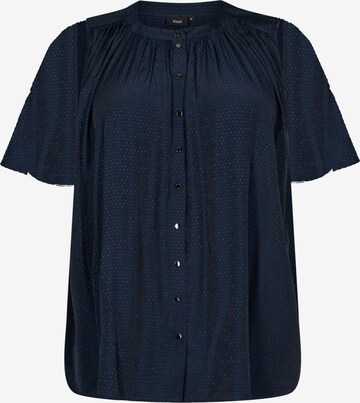 Camicia da donna 'Lotte' di Zizzi in blu: frontale