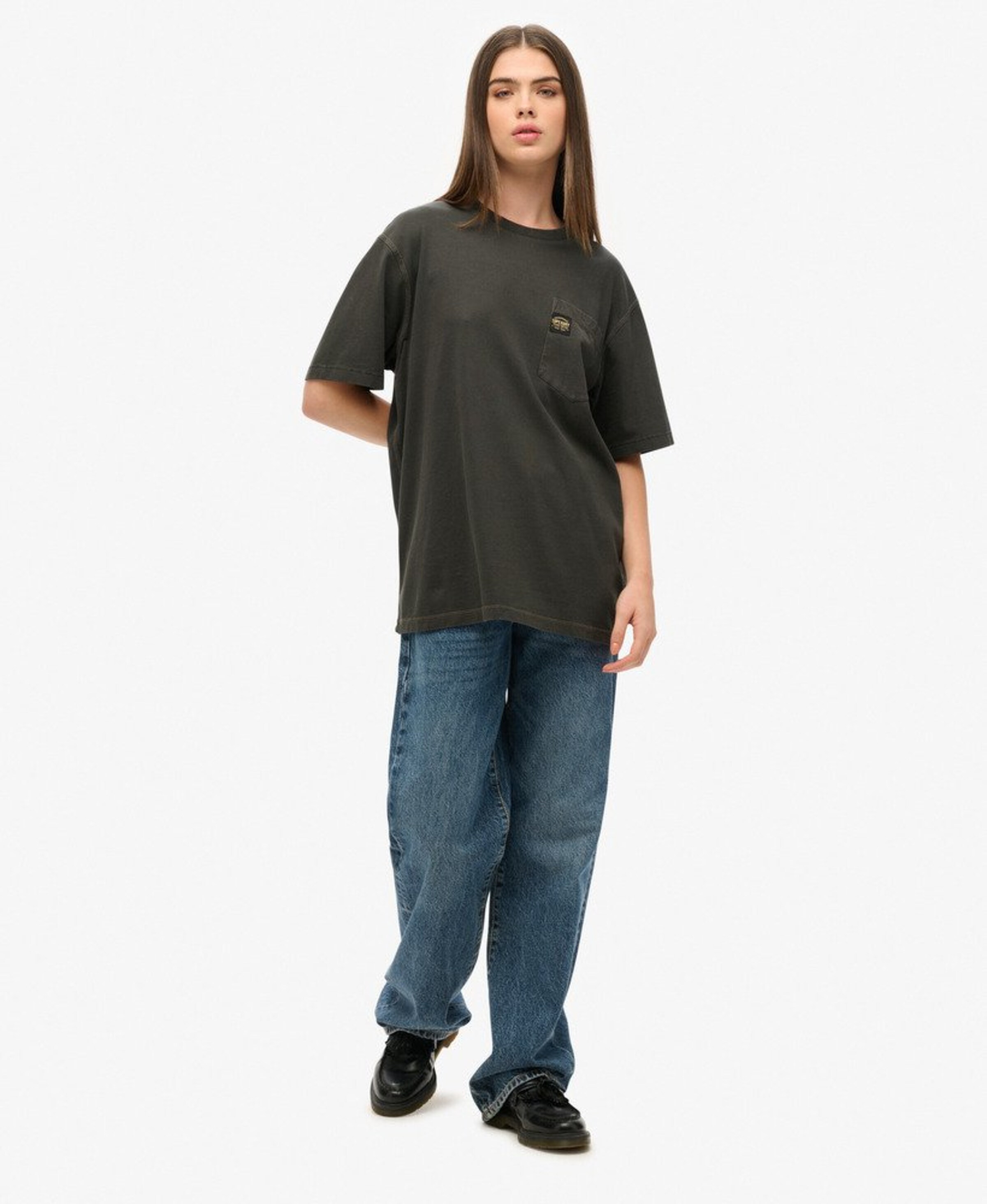 Superdry Oversized shirt in Zwart