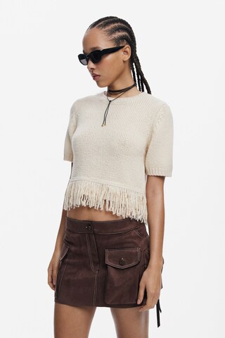 Desigual Broderad topp i beige: framsida