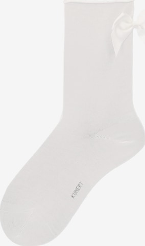 KUNERT Socks 'Ribbon Love' in White: front