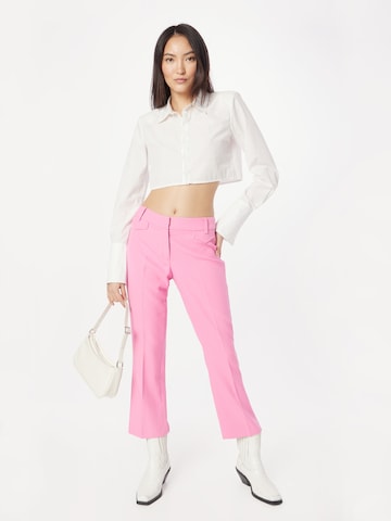 MORE & MORE Bootcut Παντελόνι με τσάκιση σε ροζ