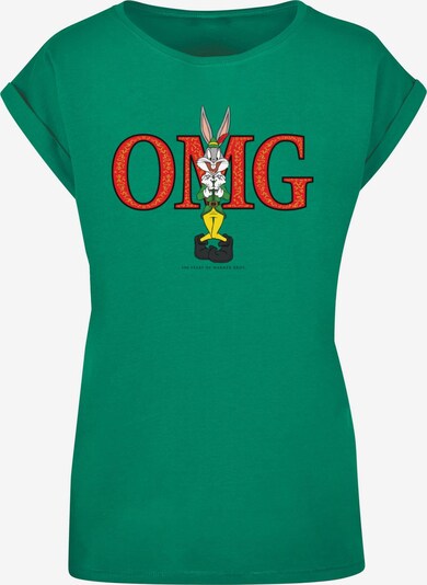 ABSOLUTE CULT T-shirt 'WB 100 Bugs Bunny - Buddy Elf Costume' en gris / vert / rouge / blanc, Vue avec produit