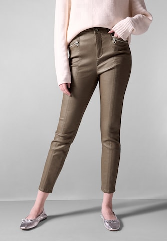 Street One Studio Skinny Pants in Brown: front