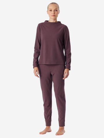 Pyjama ' Selected Premium Warming ' SCHIESSER en marron : devant