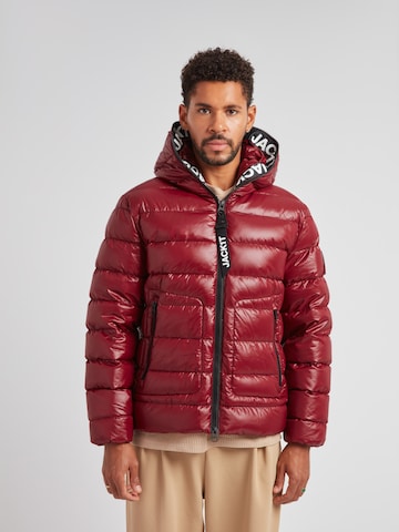 JACK1T Jacke ' R4D Tramline Puffer Racer Matt ' in Rot: Vorderseite