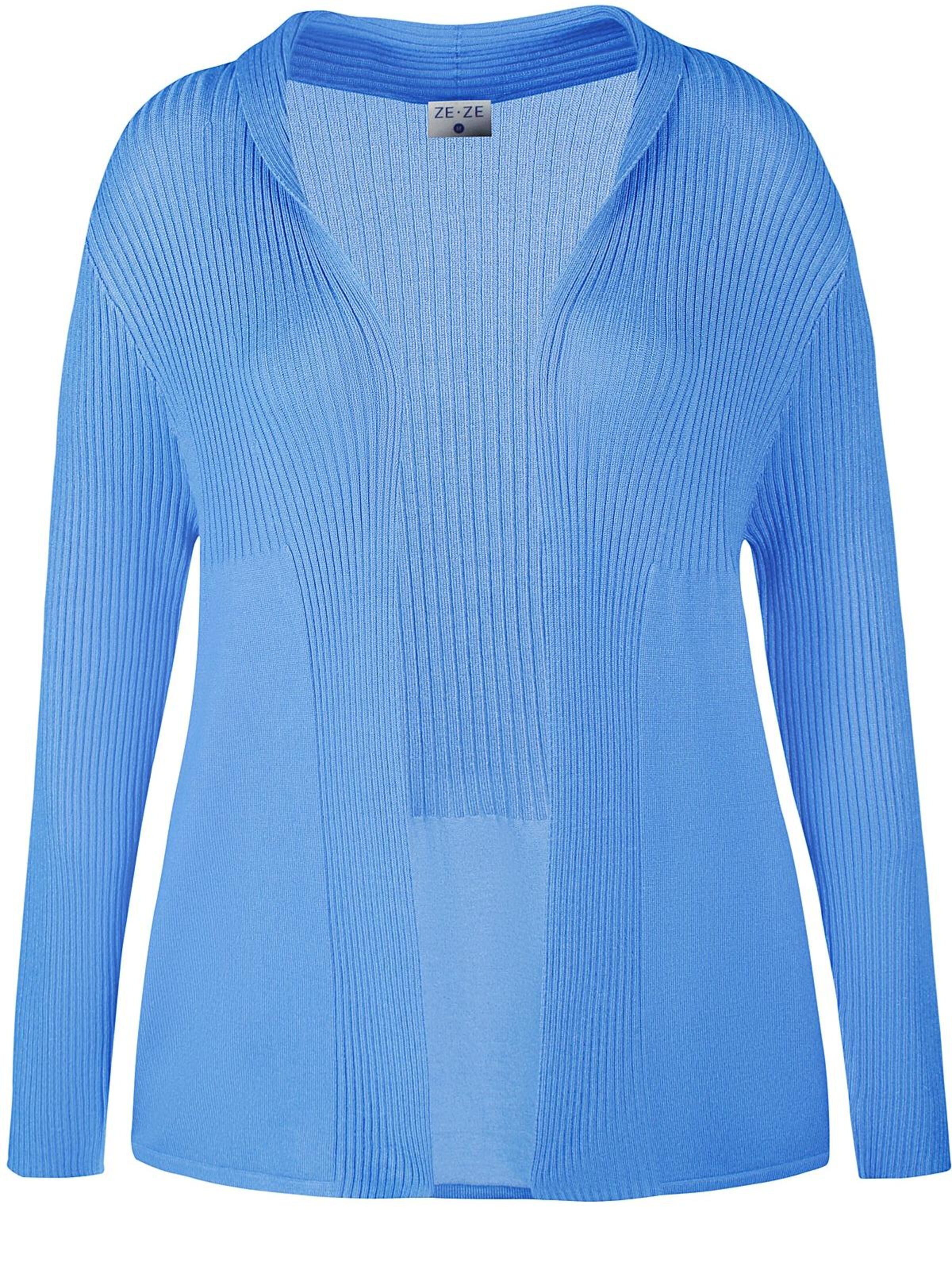 ze-ze Gebreid vest 'Florian 723' in Blauw: voorkant