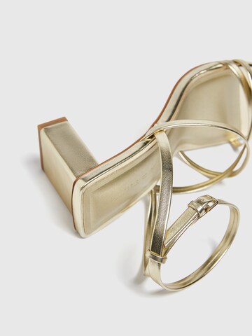 Pull&Bear Strap Sandals in Gold