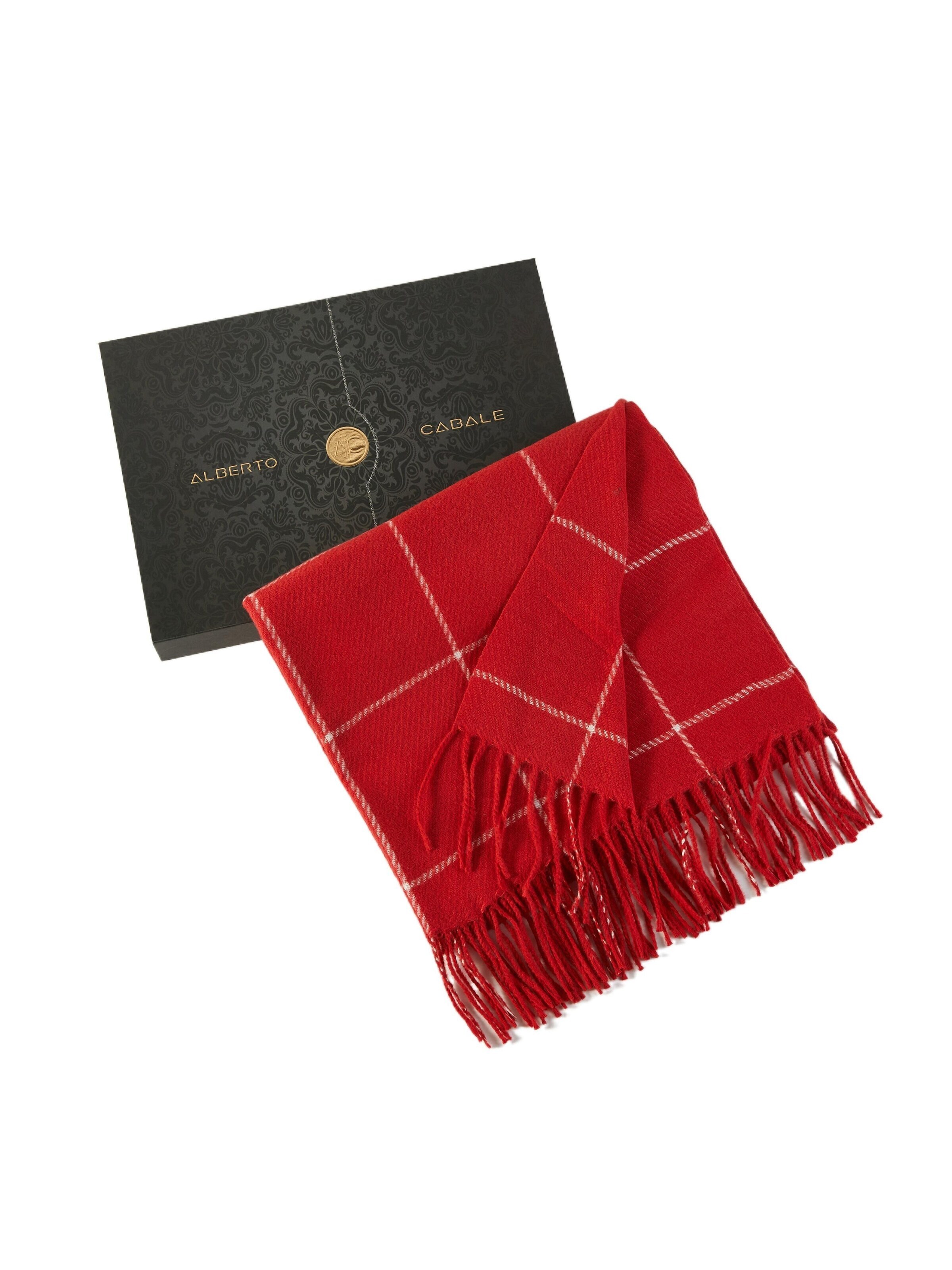alberto cabale Scarf 'Line' in Red