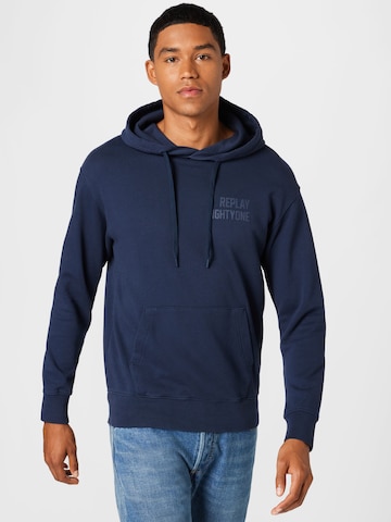 REPLAY - Sweatshirt em azul: frente