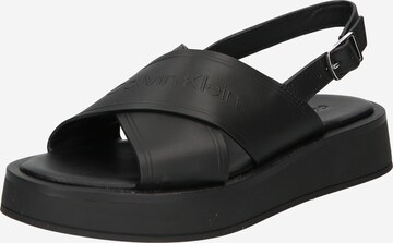 Calvin Klein - Sandalias en negro: frente