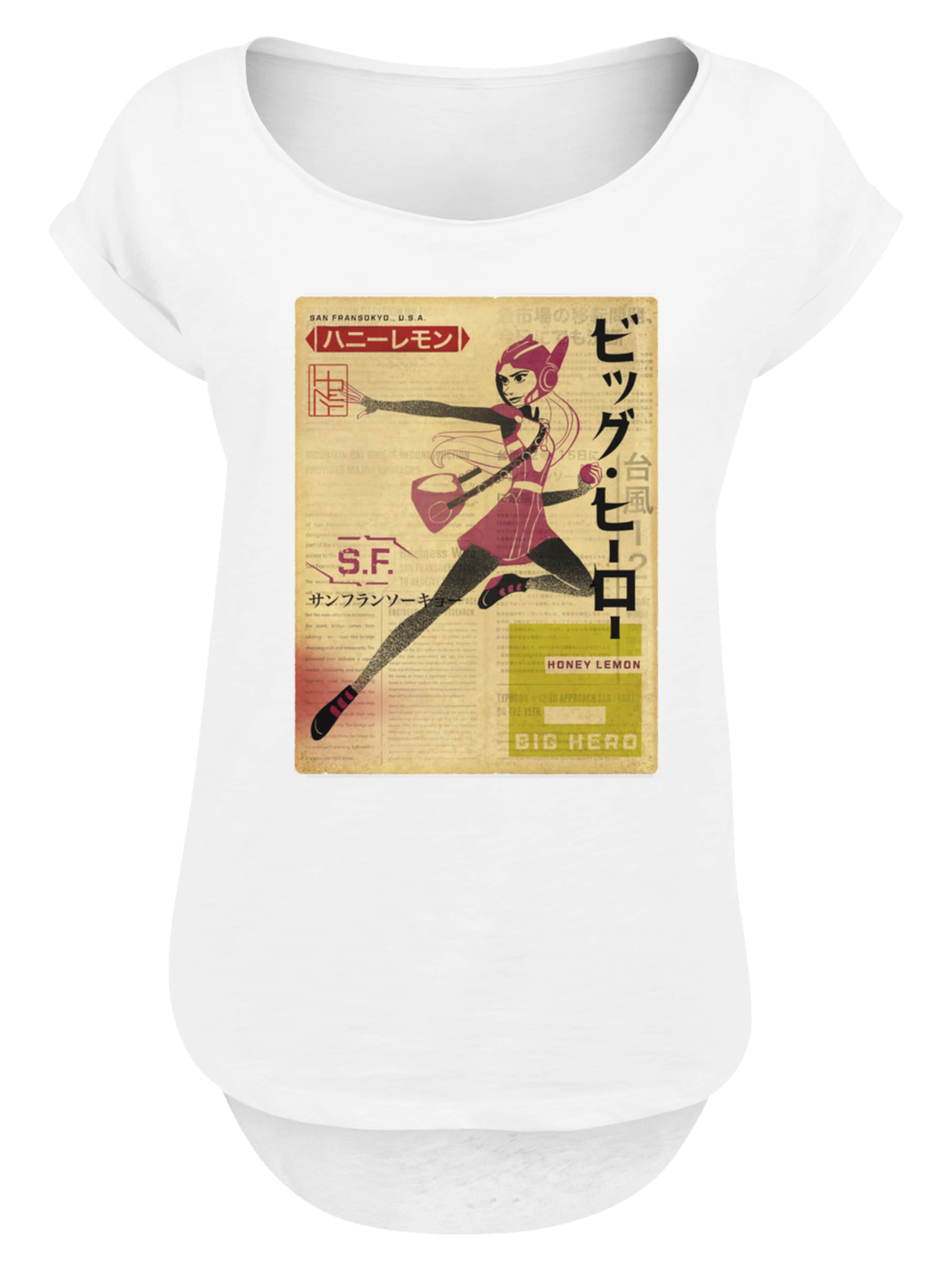 T-shirt 'Big Hero 6 Honey Lemon Newspaper' F4NT4STIC en blanc : devant